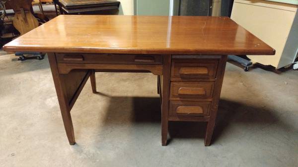 Antique Teachers Desk W/ Walnut Top & Oak Base – Cool Desk! – Long 00C0C_fl53TzfAjzN_600x450 - Antique Teachers Desk W/ Walnut Top & Oak Base – Cool Desk! – Long