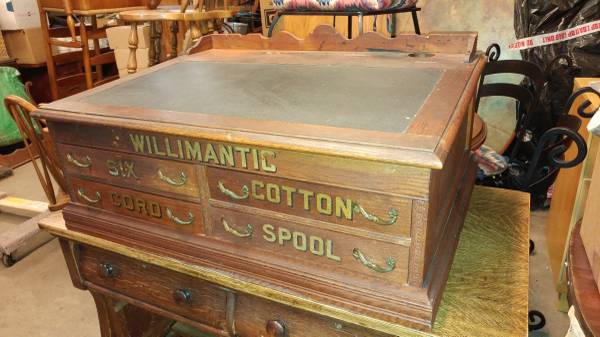Antique Willimantic Spool Cabinet / Desk 3 Drawer With Top Desk Antique Willimantic Spool Cabinet / Desk 3 Drawer With Top Desk – Long Valley Traders - Antique Willimantic Spool Cabinet / Desk 3 Drawer With Top Desk