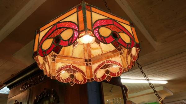 Antique Stained Glass Chandelier Lamp Wonderful Condition Antique Stained Glass Chandelier Lamp Wonderful Condition 00g0g Exfdsilkhhn 600x450
