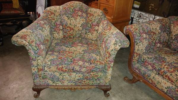 Antique Couch And Chair Set Duncan Phyfe Style Beautiful