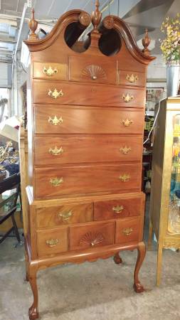 Large Highboy Mahogany Dresser Chest 1940 S Elegant High