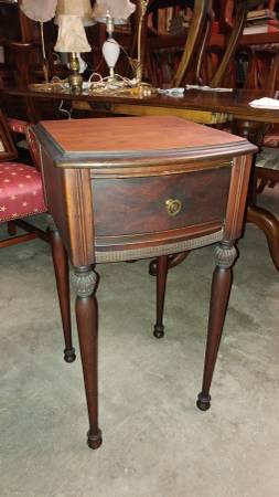 Antique Tall Mahogany Side Table With Drawer Excellent Long