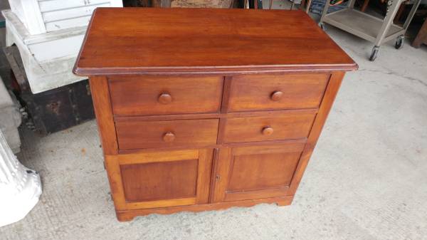 Antique Primitive Dry Sink Commode Pine Solid Wood Beautiful