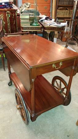 Henkel Harris Tea Cart Solid Mahogany – Nice Condition – Long Valley