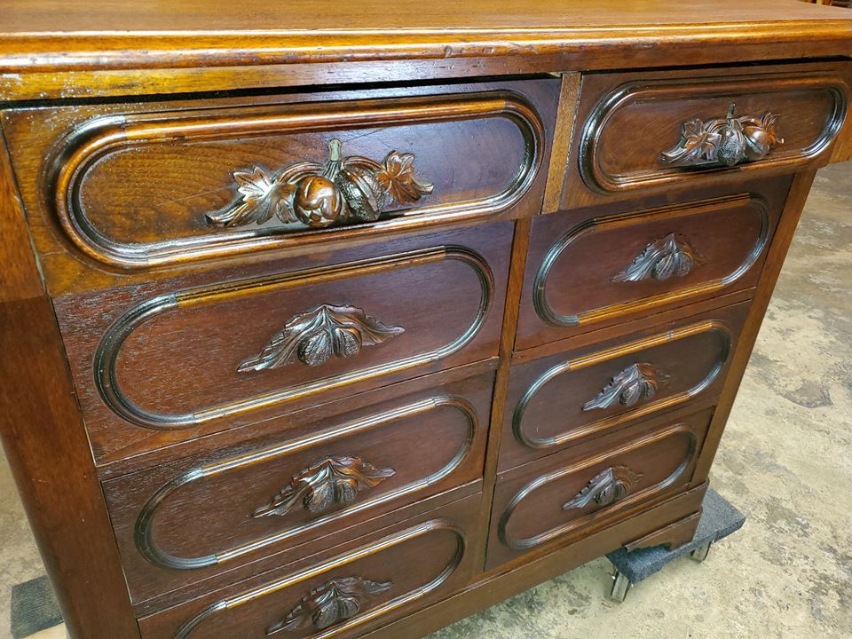 Antique 1800’s Solid Walnut 8 Drawer Dresser Chest Excellent Long