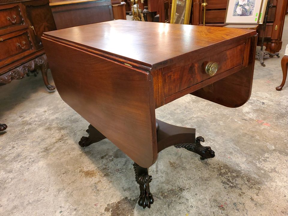 Antique Early Solid Walnut 1800’s Game Table Claw Feet WOW Long