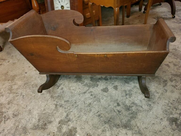 Antique Baby Cradle 1800’s Heavy Great Condition Pet Bed Long