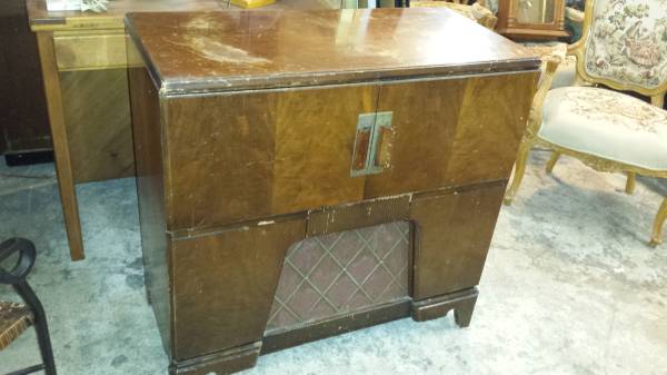 Antique Victrola Deco Record Radio Console So Cool Long