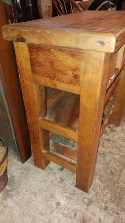 Solid Thick Pine Wine Bar * Very well Made * Heavy Strong ...