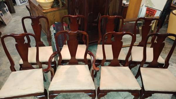 8 Mahogany Dining Chairs Queen Anne Elegant Details Wonderful Long Valley Traders
