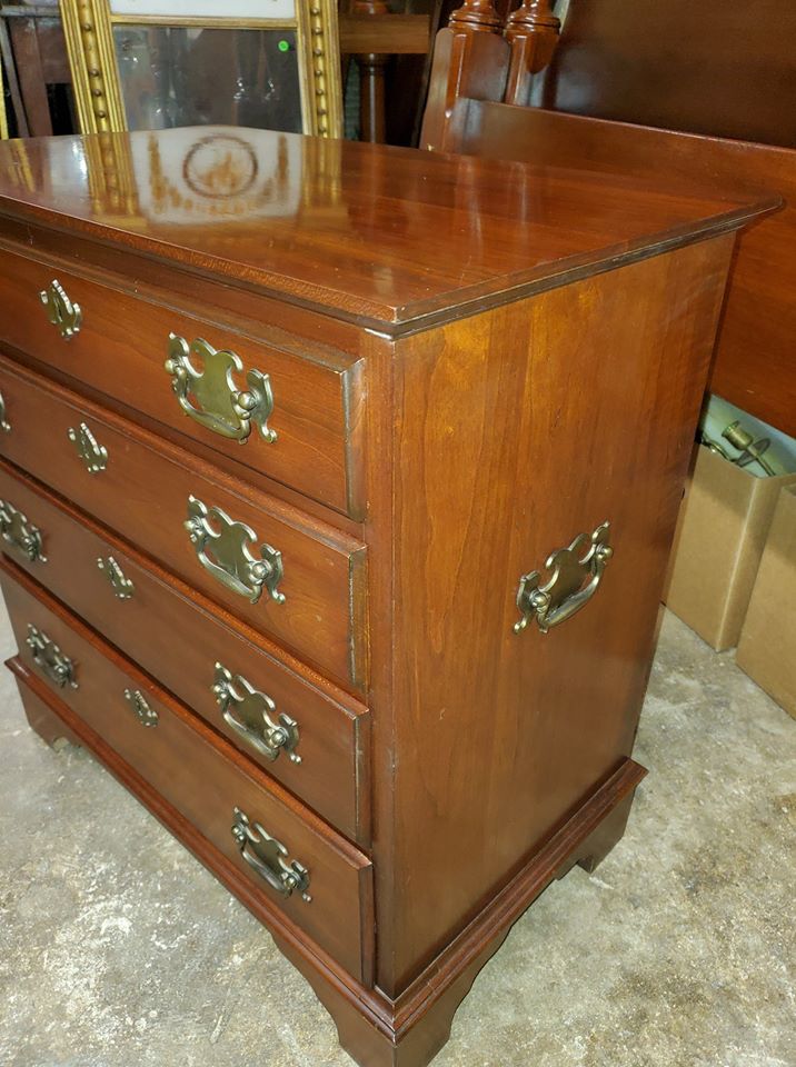Solid Cherry 4 Drawer Side Table Chest Beautiful well Made Long