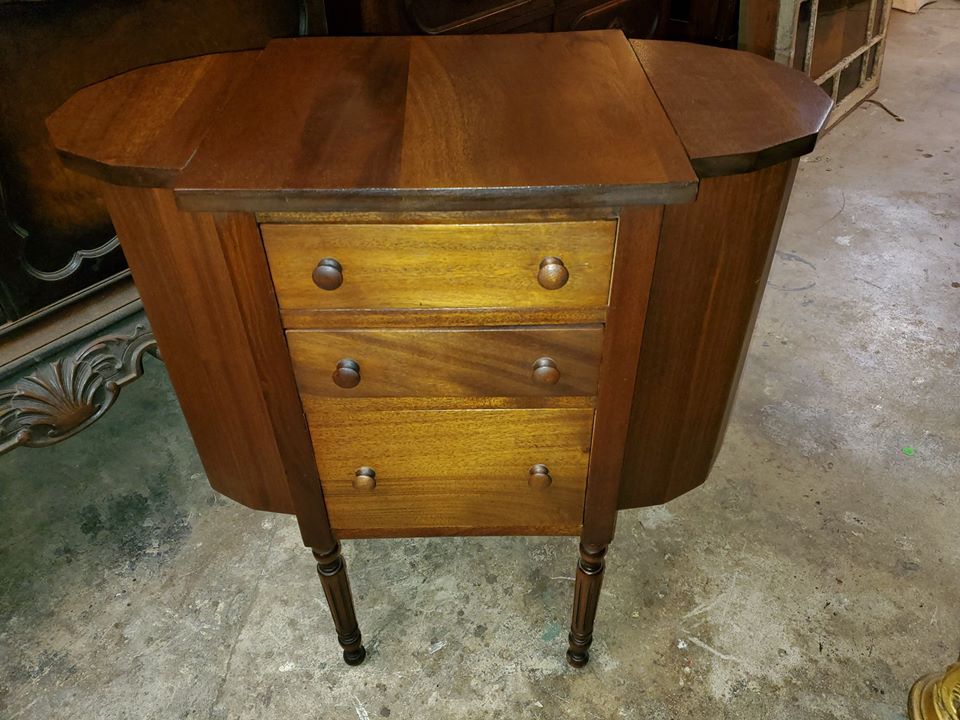 Antique Martha Washington Sewing Stand Cabinet Very Nice Long