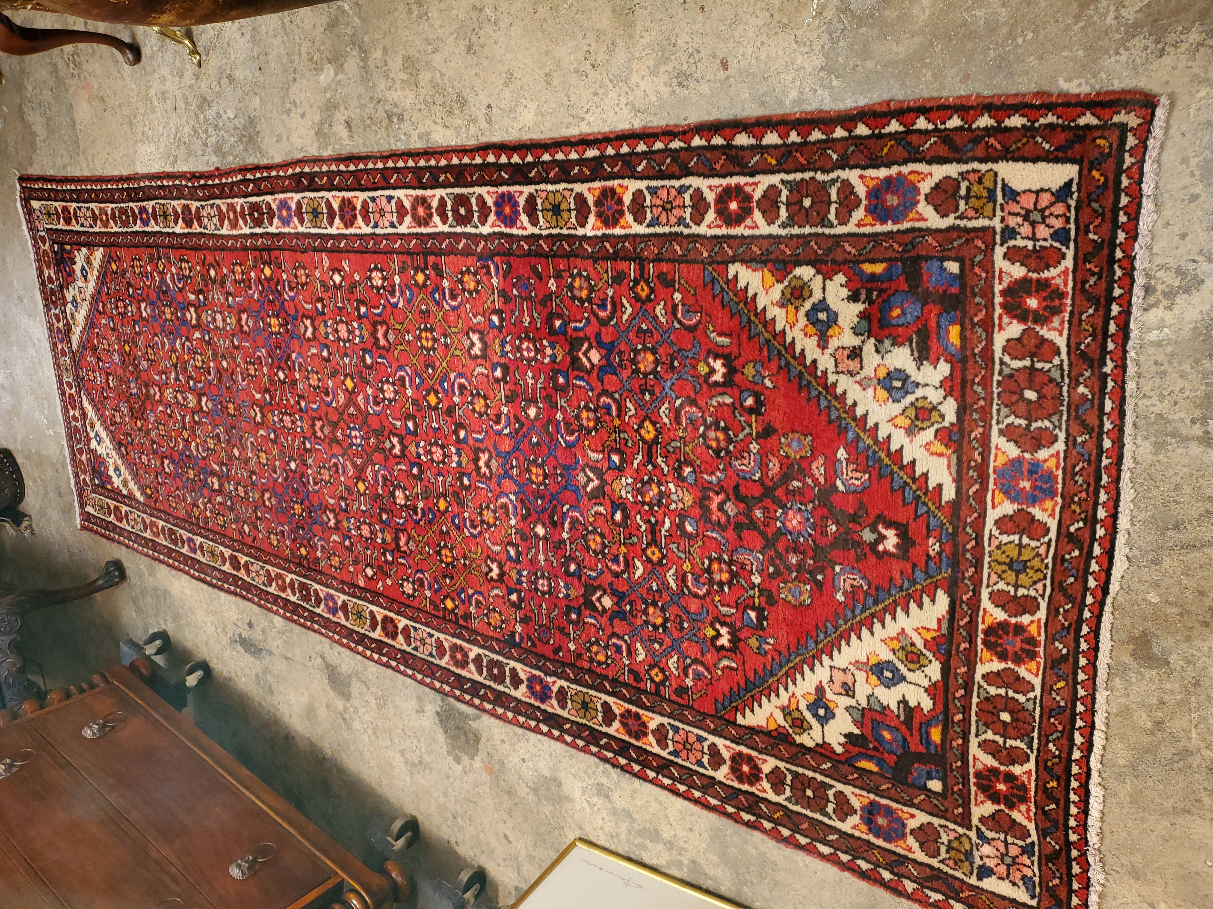 Antique Persian Wool Runner Rug 3.5 x 10 Nice Colors Beautiful