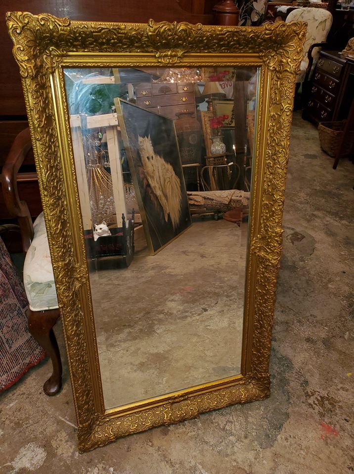 Antique Gold Gilded Mirror Beveled 21 x 37 wonderful condition Long Valley Traders