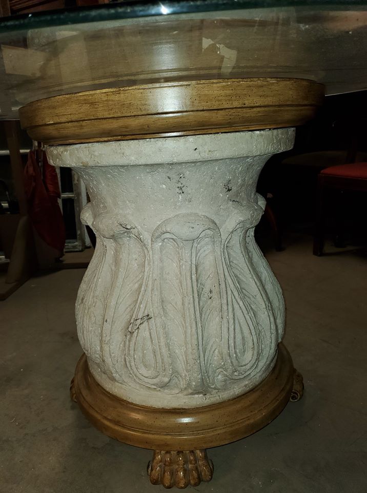 Round Glass Dining Table Beautiful Pedestal Base - SO NICE - Long