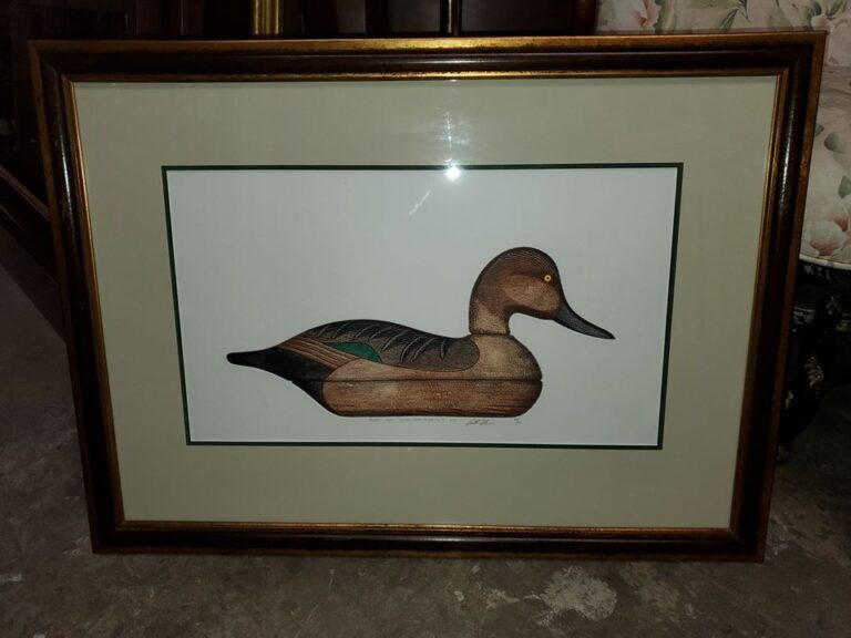 Arthur Nevin 1960's Duck Decoy Art Prints Framed Matted and Signed
