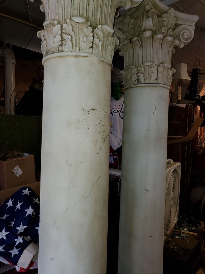 2 Tall 7.5' Metal Vintage Columns - very nice vintage - Long Valley Traders