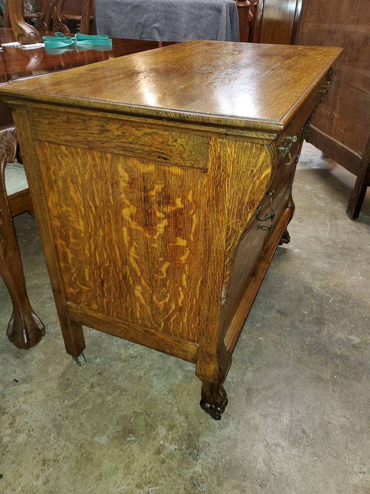 Antique Oak wash stand / Vanity Tiger Oak Excellent Long