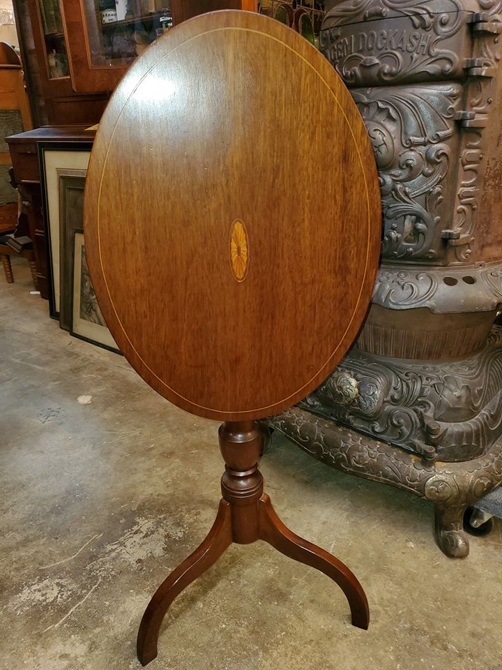 Antique Walnut Small Side Table Tilt Top table Hand Made Long