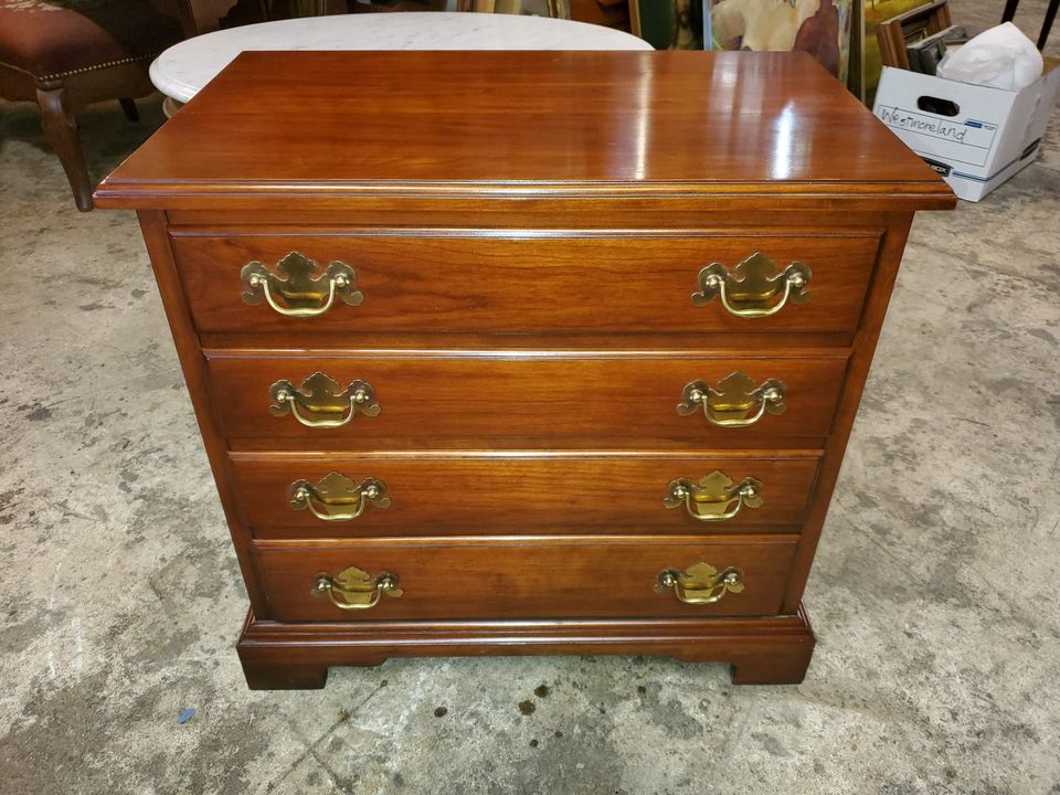 Henkel Harris Cherry Small 4 drawer Side Table Chest Long Valley Traders