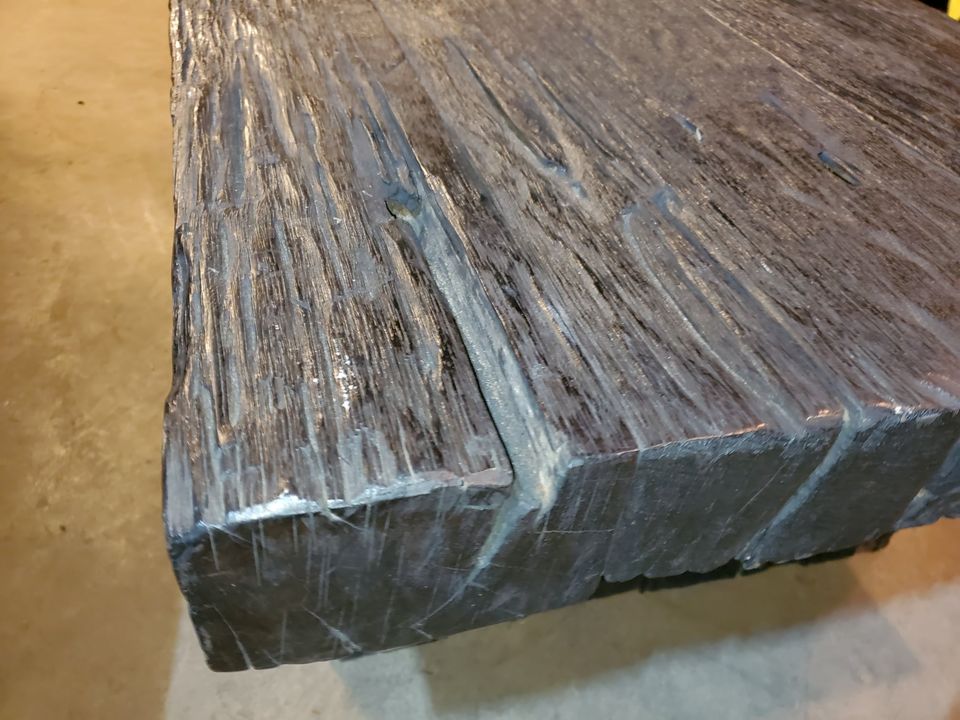 Large Heavy Rustic Slab Molave Wood Coffee Table Excellent Condition