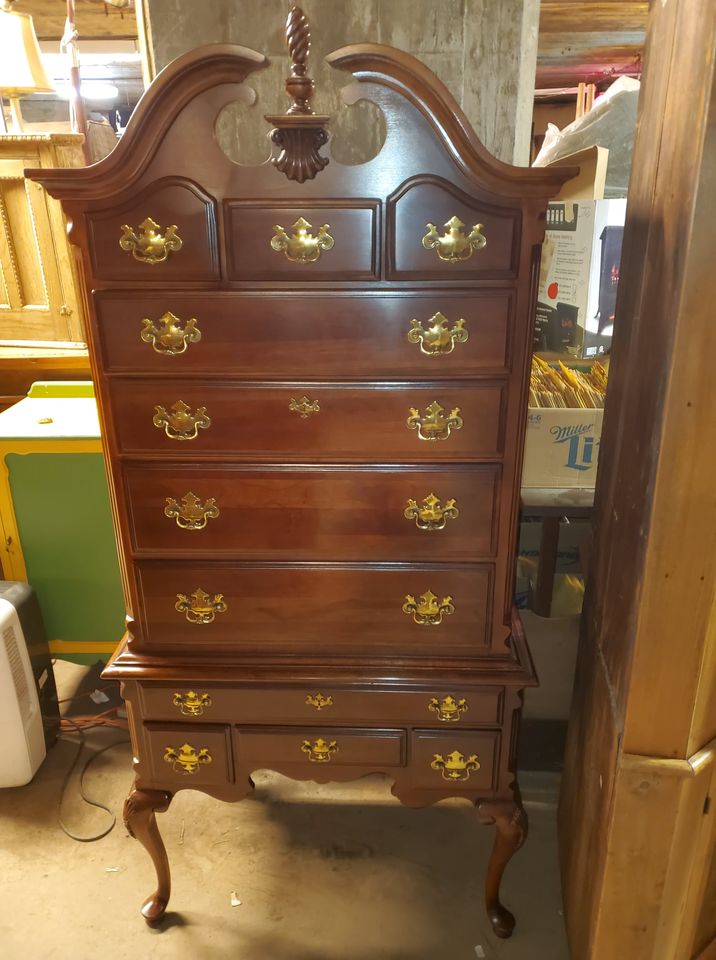 Lexington Highboy Dresser Solid, Antique Solid Cherry Dresser