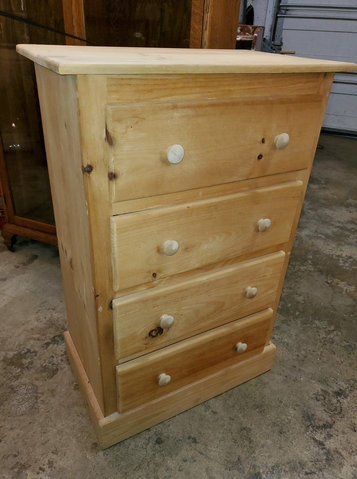 Pine Dresser Chest Raw Solid Wood, Unfinished Pine 3 Drawer Dresser