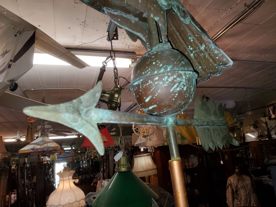 Vintage Antique Copper Eagle Weathervane with Copula Copper Roof Top Long Valley Traders