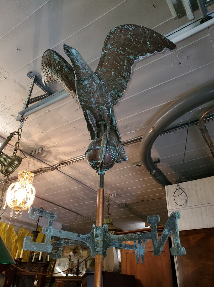 Vintage Antique Copper Eagle Weathervane with Copula Copper Roof Top Long Valley Traders