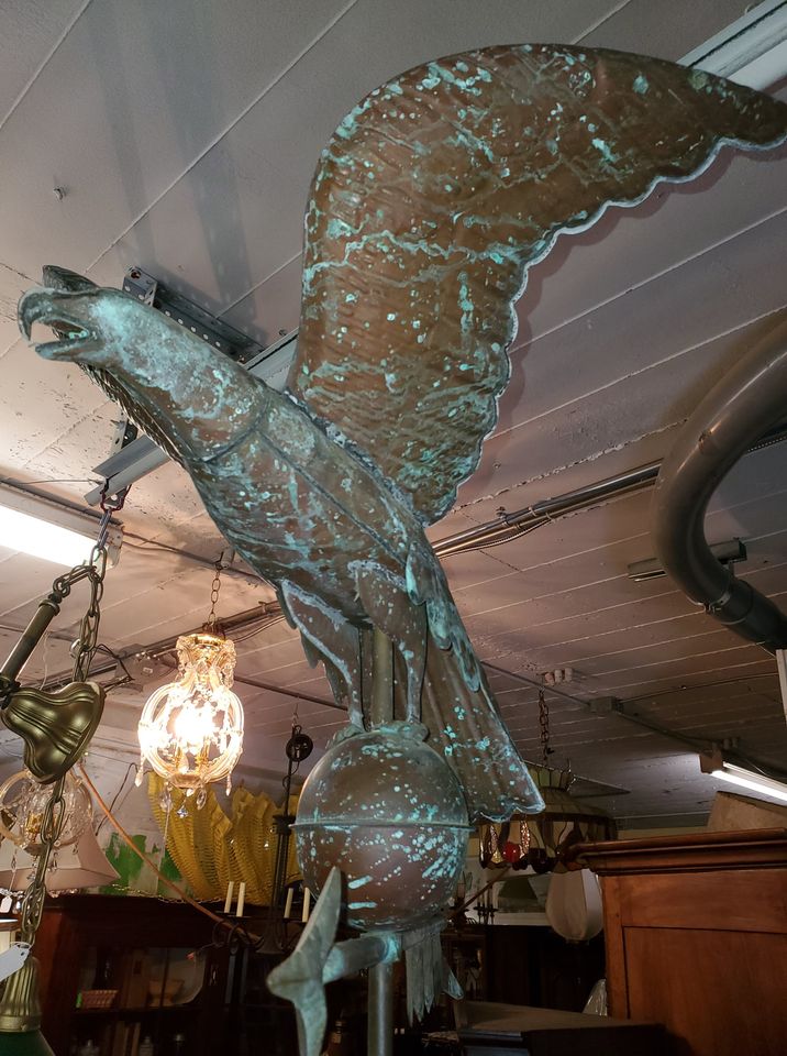 Vintage Antique Copper Eagle Weathervane with Copula Copper Roof Top Long Valley Traders