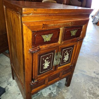 Antique Asian Nightstand Side Table - Very Well Made - Excellent Storage