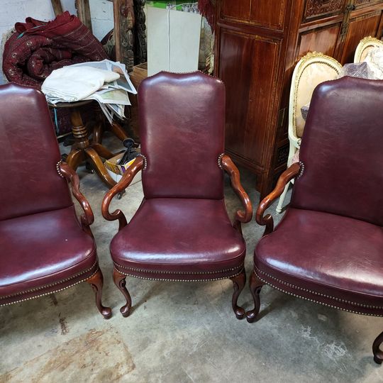 4 Red Leather Office Arm Chairs Beautiful Chairs Long Valley Traders