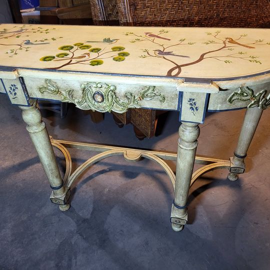 Beautiful Painted Hall Table Solid Wood well made Hand Painted