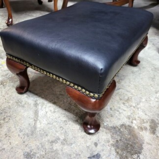 Mahogany Leather Foot stool - New Leather - Very Nice
