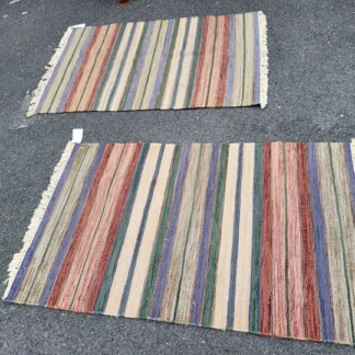 2 Woven wool small area rugs - 5 x 3 - Well made
