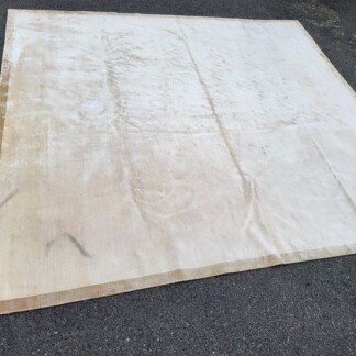 Wool and Silk Area rug 8.5 x 7.5 - Off White - Excellent Quality