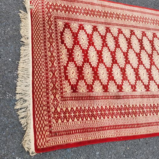 Vintage Red small Persian Area Rug 6.5 x 4 Red very Well Made Long Valley Traders