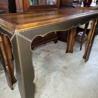 Theodore Alexander Bronze and Oak Hall or Couch Table - Amazing Table