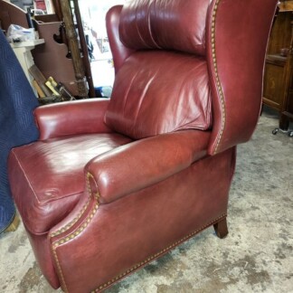Hancock & Moore Large Leather Recliner - Wine Red Color