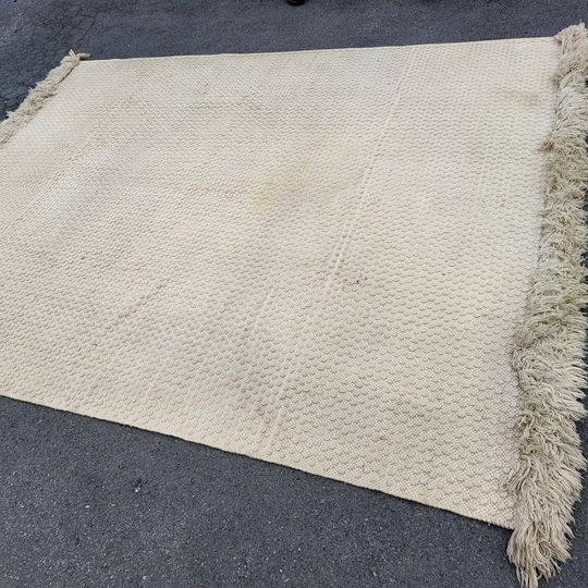 Heavy Rug Ripped Thick lrg Heavy Woven Wool Area Rug 11.5 x 9 - Excellent Quality ...