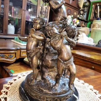 Bronze Statue 4 Dancing Children - Marble Base - Heavy, Attractive and Well made