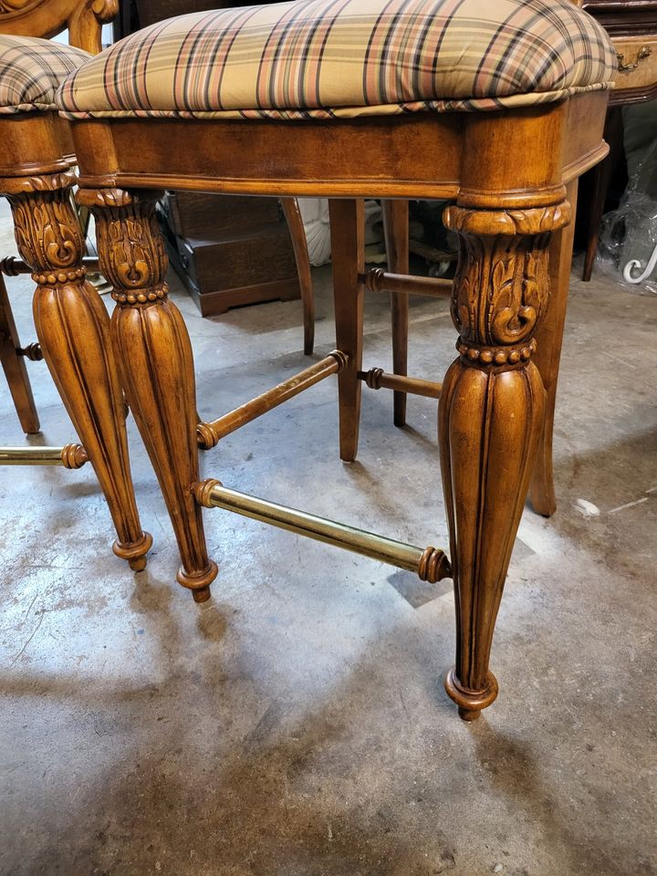 2 Pulaski Solid Wood Bar Stools High End Designer well made Long Valley Traders