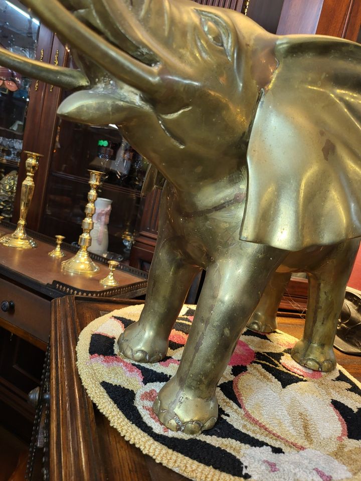 Large Brass Elephant Statue Heavy and Well Made Long Valley Traders