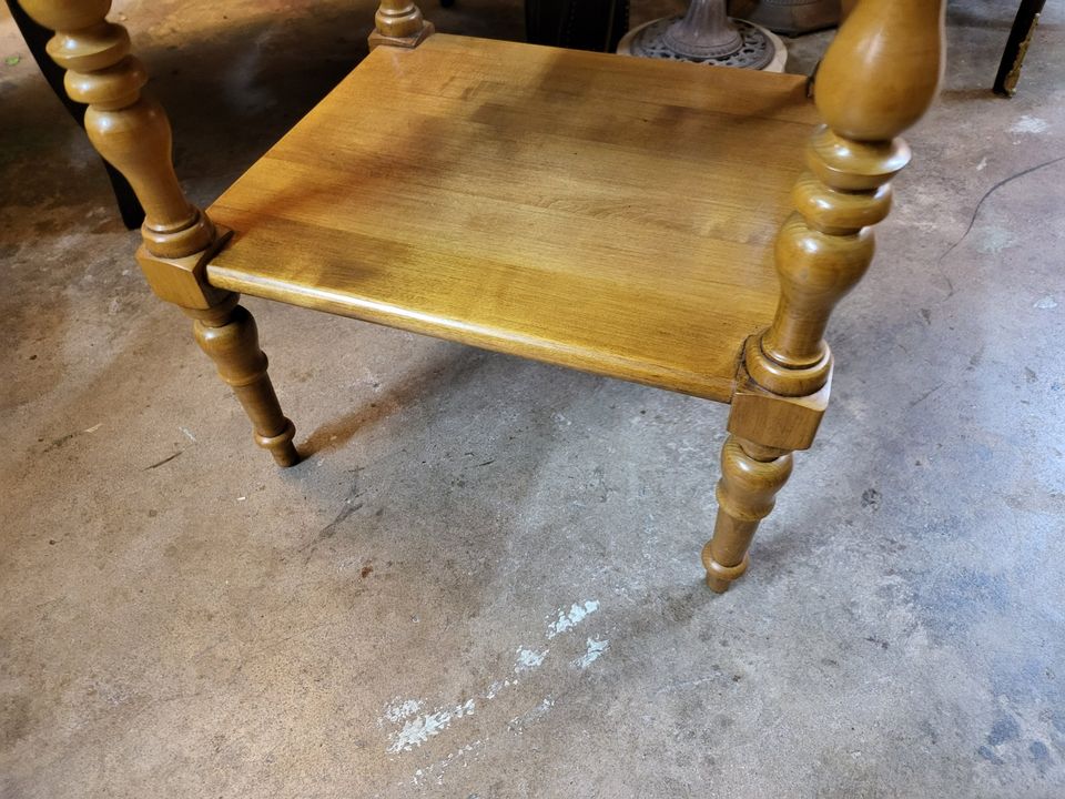 Beautiful Vintage Maple Bedside Table / Nightstand Well Made Long