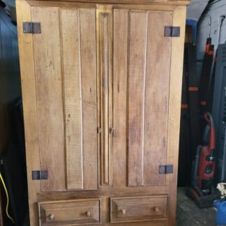 Antique Large Wardrobe Armoire Very Well Made - Thick Heavy Wood