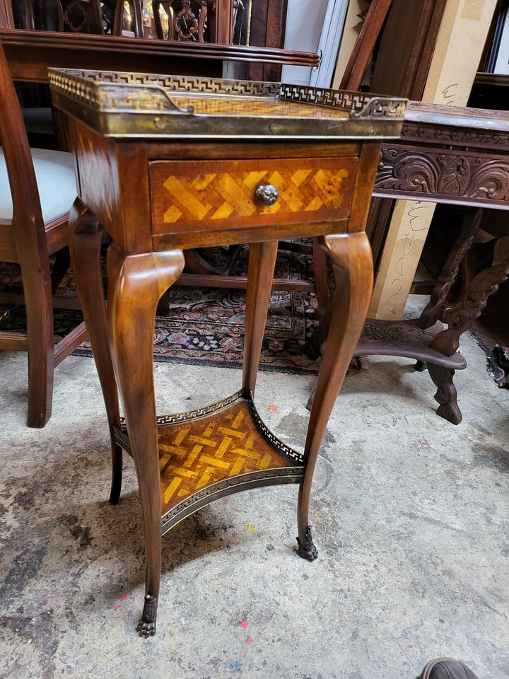 Theodore Alexander small Inlay Side Table - Inlay and Bronze - Long ...