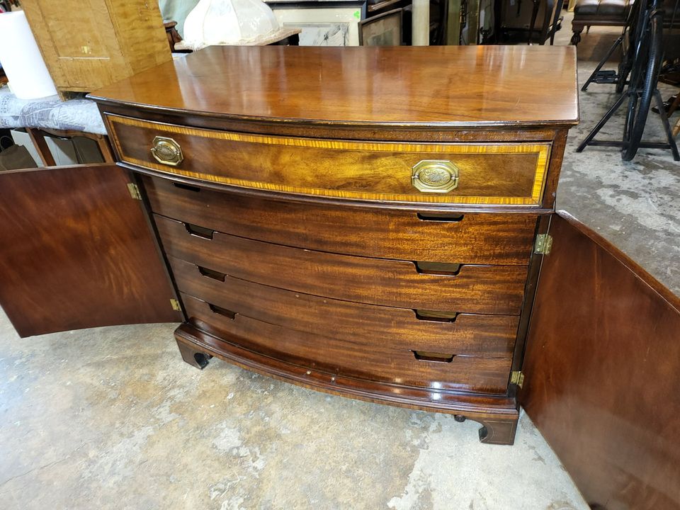 Mahogany Vintage Linen Press Flame Mahogany Server Long Valley Traders