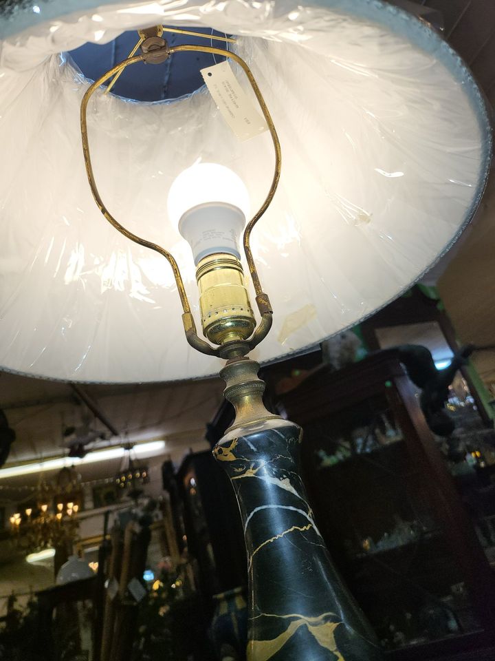Vintage Marble and Brass table Lamp - Elegant - Long Valley Traders