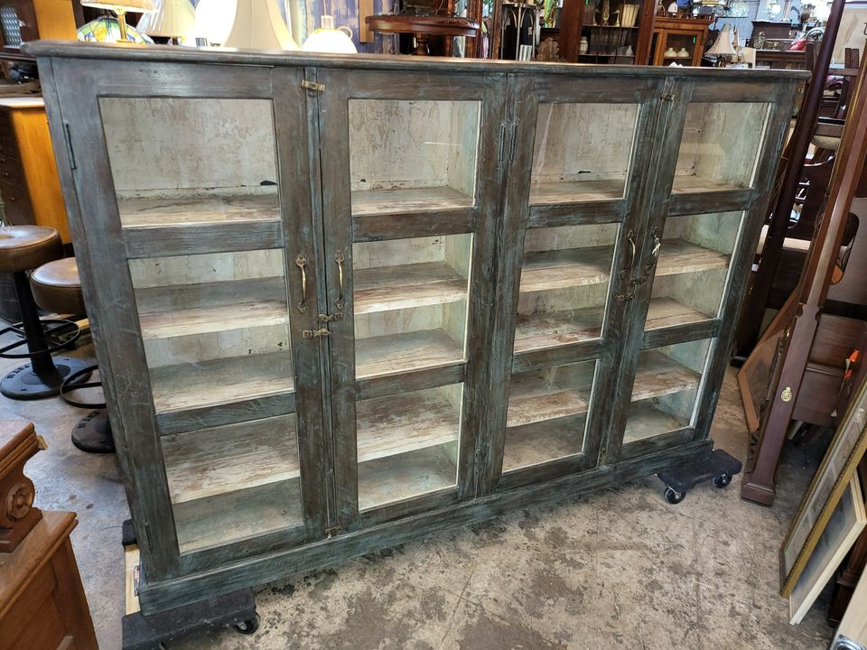 Large Bookshelf Glass door New Primitive Well Made Fine