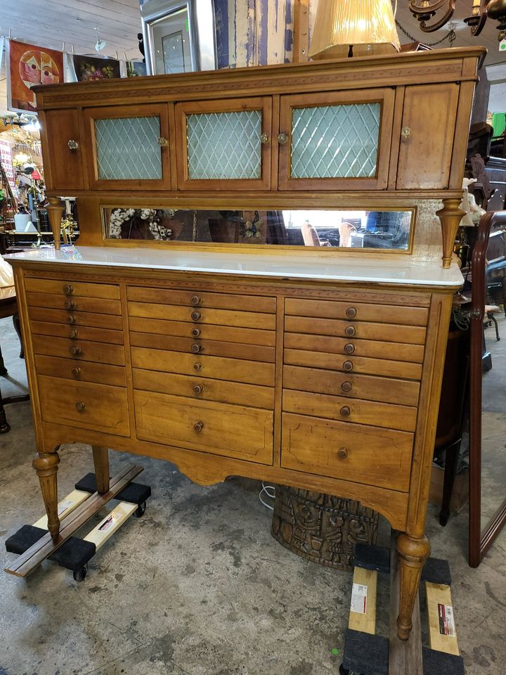 Large Antique Dentist Cabinet Early 1900 S 21 Drawers Excellent Long Valley Traders